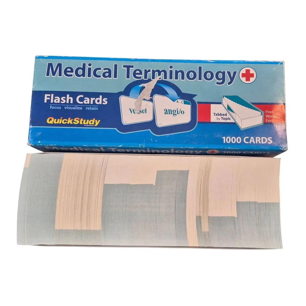 QuickStudy Medical Terminology Flash Cards - 1000 Study Cards, Color-Coded
